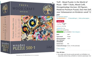 Trefl: Wood Craft - In the World of Music (500) houten legpuzzel voor €12,58 bij Amazon