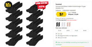 Hummel onzichtbare sneaker sokken 10-pack voor €5,95 bij Sport Korting
