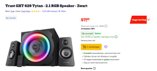 Trust GXT 629 Tytan - 2.1 RGB Speaker - Zwart voor €57,90 bij Bol