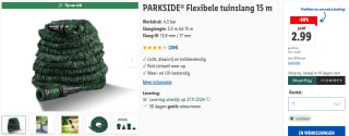 PARKSIDE Flexibele Tuinslang 15 meter voor €2,99 bij Lidl