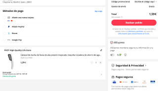 Alcachofa de ducha por solo alta presión 300 agujeros por 1,59€