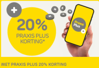 20% korting op één artikel naar keuze met Praxis Plus