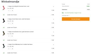 6 paar Happy Socks voor €15 bij Hemd Voor Hem