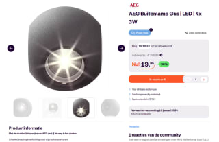 AEG Buitenlamp Gus voor €19,95 bij iBOOD