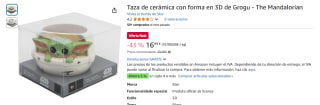 Taza cerámica forma en 3D de Grogu The Mandalorian por 16,99€