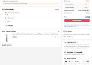 Lomo de bellota 100% ibérico Pieza de entre 1.1 y 1.3 kg por solo 43,95€