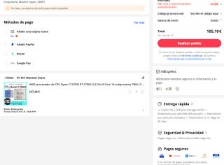 Procesador AMD Ryzen 7 5700X de socket AM4 por solo 105,10€
