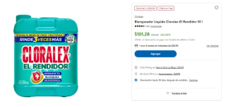 Blanqueador Líquido Cloralex El Rendidor 10L por $101 | Sam's Club