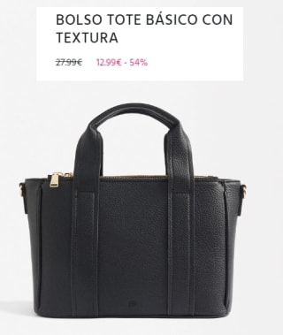 Bolso Tote Basico con Textura por 12.99€