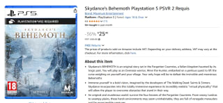 Skydance's Behemoth (PSVR2 Required) voor €25,40 bij Amazon