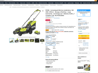 Cortacésped Eléctrico Inalámbrico 18V ONE+ Ø33cm por solo 171,29€