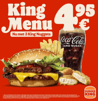 Diverse King Menu's voor maar €4,99 bij Burger King