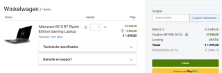 Alienware m15 gaming laptop voor €1.699 dmv code bij Dell