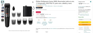 Afeitadora Philips Multigroom Series 3000 por $479 | Descuento Amazon