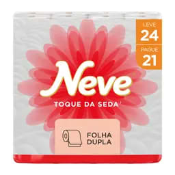 Papel Higiênico da marca Neve com 24 rolos - R$ 38