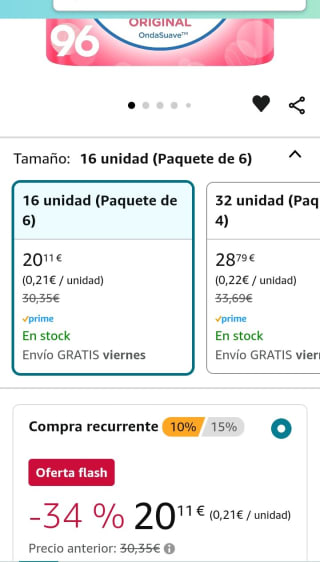 Scottex Papel Higiénico 96 rollos por 20,11€.