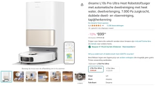 Dreame L10s Pro Ultra Heat robotstofzuiger voor €755,47 bij Amazon