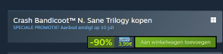 Crash Bandicoot N. Sane Trilogy voor €3,99 via Steam