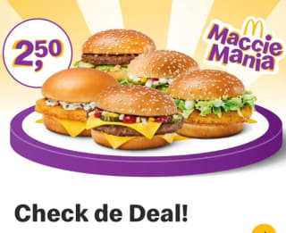 1 klassieke burger naar keuze voor €2,50 bij McDonald’s