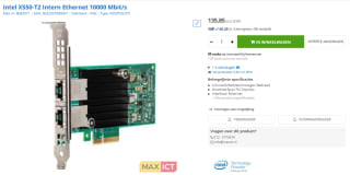 Intel X550-T2 Intern Ethernet 10000 Mbit/s voor €135,85 bij Max ICT