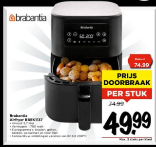 Brabantia Airfyer BBEK1137 voor €49,99 bij Vomar