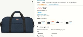 Eastpak TERMINAL + Reistas, 96 Liter voor €28,69 bij Amazon