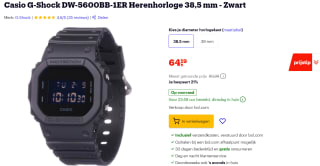 Casio G-Shock DW-5600BB-1ER Herenhorloge voor €64,19 bij Bol.com