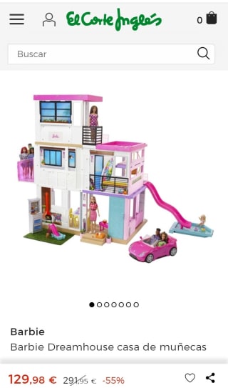 Barbie Dreamhouse casa de muñecas por 129,98€.