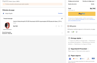 Versión Global Amazfit GTS ER Smartwatch 5ATM impermeable GPS por solo 56,74€