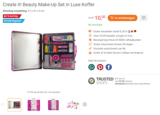 Create it! Beauty Make-Up Set Neon & Glitter voor €10 bij Lobbes