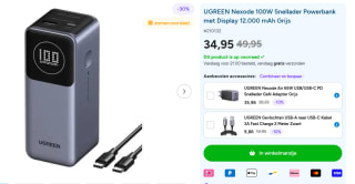UGREEN Quick Charging powerbank (100W, 12000mAh)voor €34,95 bij GSMPunt
