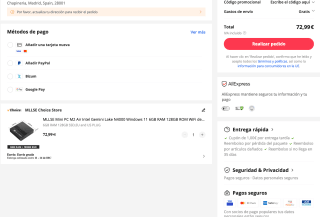 Mini PC M2 Air Intel Gemini Lake N4000 Windows 11 6GB RAM 128GB ROM WiFi a solo 72,99€