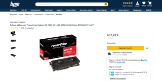 Carte graphique Amd PowerColor Radeon RX 7800 XT 16GB GDDR6 256bit à 467,42€