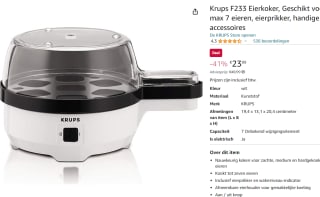 Krups Eierkoker Ovomat voor €23,99 bij Amazon NL