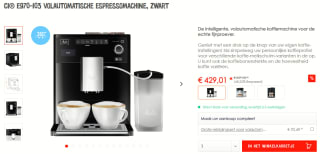 Melitta Caffeo CI E970-103, Volautomatische Espressomachine voor €429,01 bij Melitta