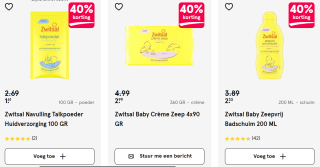 40% korting op Zwitsal producten bij Etos