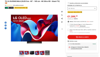 TV LG OLED65C46LA OLED Evo - 65'' - 165 cm - 4K Ultra HD - Smart TV + 200€ reembolso por 1.299€