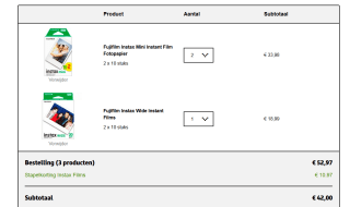 Fujifilm instax fotopapier 3 voor €42 bij Kruidvat