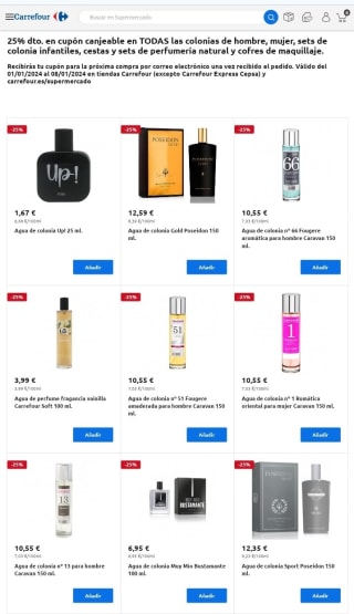 -25% en Colonias, Perfume, Sets Maquillaje desde Carrefour.