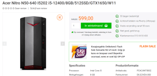 Acer Nitro N50-640 I5202 voor €599 bij Yorcom