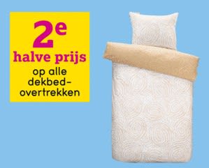 2e halve prijs op alle dekbedovertrekken bij Leen Bakker