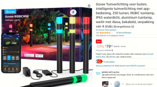 4 stuks Govee Tuinverlichting RGBICWW IP65, 250 lumen voor €79,99 bij Amazon