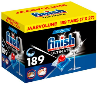 Finish Ultimate All In One Regular Powerball Ultimate - Vaatwastabletten 189 stuks - voor €34,99 bij Kruidvat