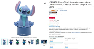Lampara nocturna con altavoz Disney Stitch por 15,99€