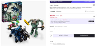 LEGO Avatar Neytiri y Thanator vs. Quaritch con Armadura AMP de 560 Piezas por 22.4€