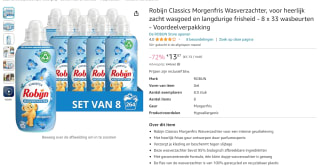 8x Robijn Classics Morgenfris wasverzachter 33 wasbeurten voor €13,87 bij Amazon