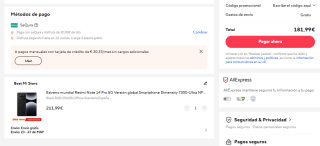 Xiaomi Redmi Note 14 Pro 5G de 8GB/256GB por 181,99€ envío desde España