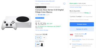Xbox Series S All Digital 512GB por $3,849 en Mercado Libre con cupón y Banorte