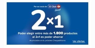 2×1 en más de 1800 productos Carrefour.