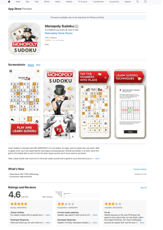 Monopoly Sudoku para IOS Gratis